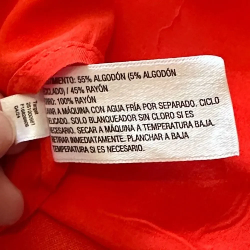 Kate Spade for Target Vibrant Scalloped Linen Dress Size Sm Oversized NWT Orange
